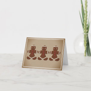 Drie peperkoek mannen kerst Kaart