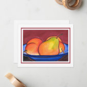 Drie peren notitiekaartje (Voorkant / Achterkant in situ)