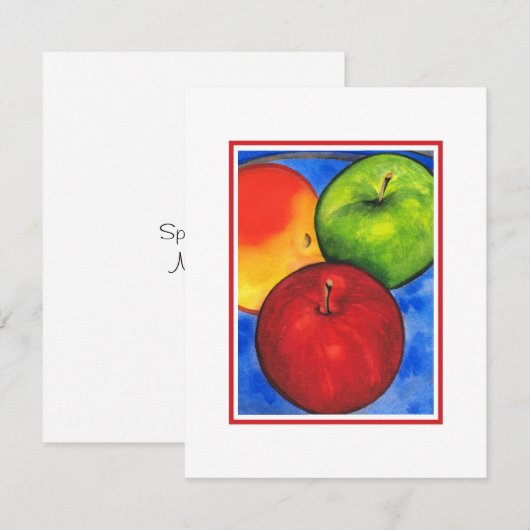 Drie peren notitiekaartje (Voorkant / Achterkant)