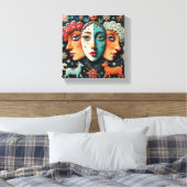 Drie Performancekunstenaars Canvas Afdruk (Insitu (Slaapkamer))