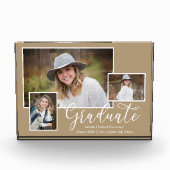Drie Photo Kraft Script Afstuderen Photo Block Fotoblokken (Voorkant)