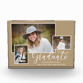Drie Photo Kraft Script Afstuderen Photo Block Fotoblokken