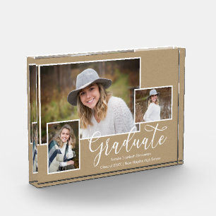 Drie Photo Kraft Script Afstuderen Photo Block Fotoblokken