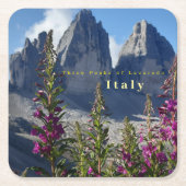 Drie Pieken van Lavaredo Wildflower Italië Kartonnen Onderzetters (Voorkant)