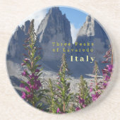 Drie Pieken van Lavaredo Wildflower Italië Zandsteen Onderzetter (Voorkant)