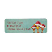 Drie piekende Giraffes vakantie adreslabel Etiket (Voorkant)