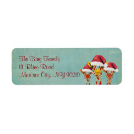 Drie piekende Giraffes vakantie adreslabel Etiket