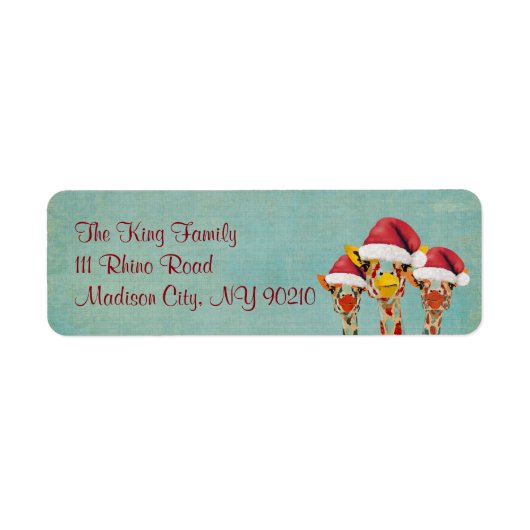 Drie piekende Giraffes vakantie adreslabel Etiket (Voorkant)