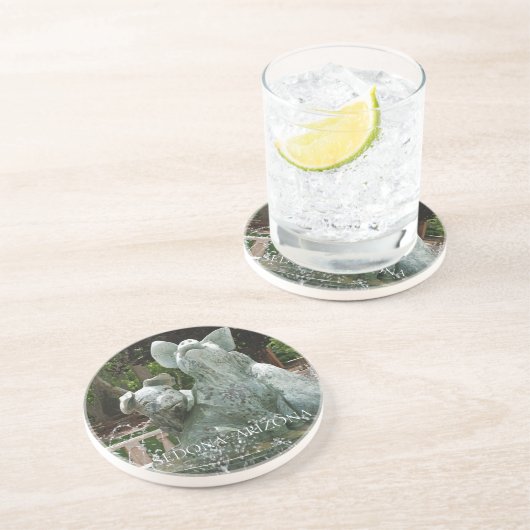 Drie Piggy Fountain Zandsteen Onderzetter (Zijkant)