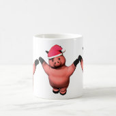 Drie Piggy Kerstmis. Koffiemok (Center)