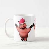 Drie Piggy Kerstmis. Koffiemok (Links)
