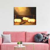 Drie Pigs buiten een Sty Canvas Afdruk (Insitu (Woonkamer))