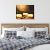 Drie Pigs buiten een Sty Canvas Afdruk (Insitu (Slaapkamer))