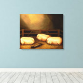 Drie Pigs buiten een Sty Canvas Afdruk (Insitu (Houten vloer))