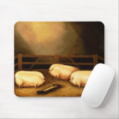 Drie Pigs buiten een Sty Muismat (Met muis)