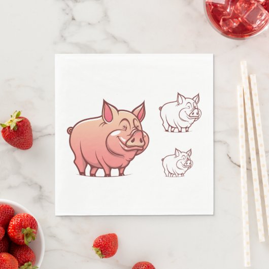 Drie pigs Paper Napkins Servet (Insitu)