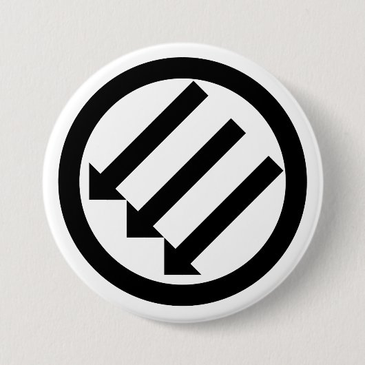 Drie Pijlen Antifascisme Ronde Button 7,6 Cm (Voorkant)