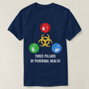 Drie pijlers van persoonlijke gezondheid en bewust t-shirt