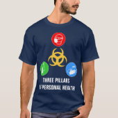 Drie pijlers van persoonlijke gezondheid en bewust t-shirt (Voorkant)