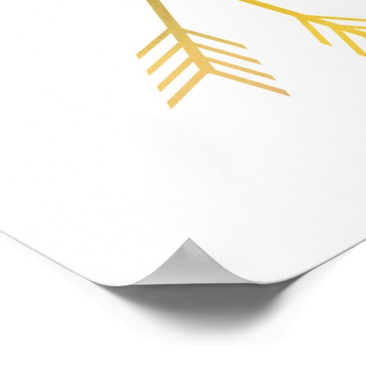 Drie pijlstaartwand Gele Turquoise Gray Poster (Hoek)