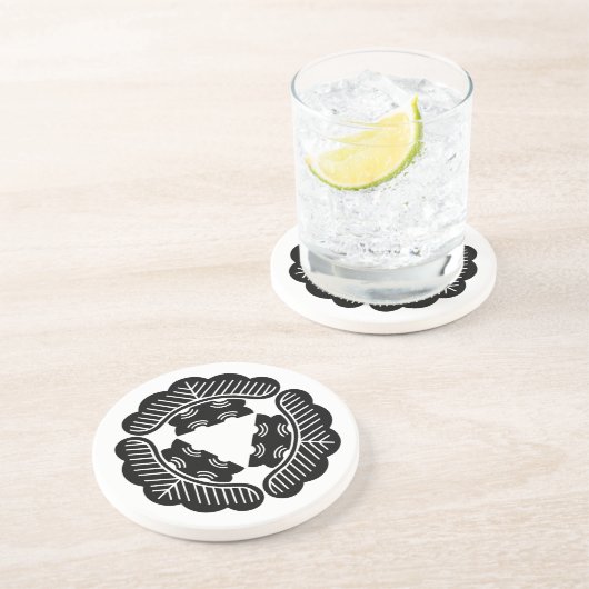 Drie pijnbomen zandsteen onderzetter (Zijkant)