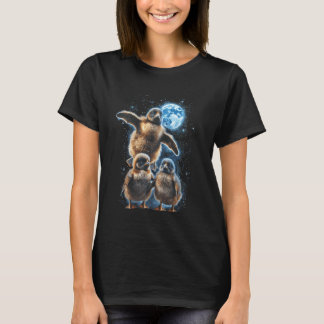 Drie Pinguïn Onder Maan Mémé Dier Parodie 3 Wolf T-shirt