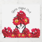 Drie pioenen sparkling wijnetiket (Enkel label)