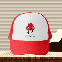 Drie pioenen trucker pet