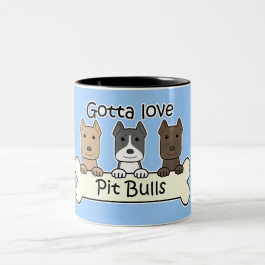 Drie pitbulten tweekleurige koffiemok (Center)
