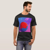 Drie planeten in een blauw en Paars T-shirt (Voorkant volledig)