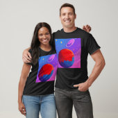 Drie planeten in een blauw en Paars T-shirt (Unisex)