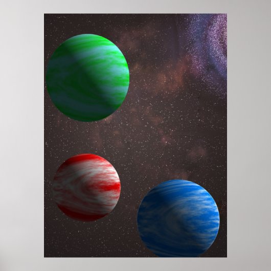 Drie Planeten Poster (Voorkant)