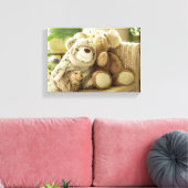 Drie pluche Speelgoed vrienden Canvas Afdruk (Insitu (Woonkamer))