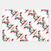 Drie Poinsettia, Gingerbread Meisje & Schattige Ko Inpakpapier Vel (Voorkant 3)