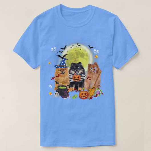 Drie Pommeren Hogs-heks Scary Mummy Halloween T-shirt (Design voorkant)