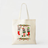 Drie Pommeren in Sock-kerstkerstkerstkerstKerstmis Tote Bag (Voorkant)