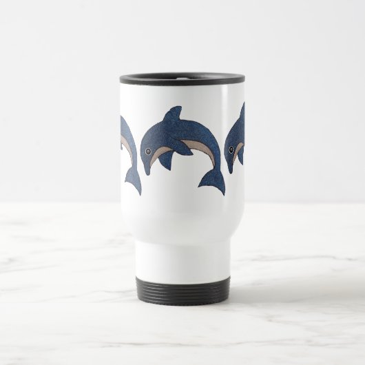 Drie Pompende zwarte witte dolfijnen Reisbeker (Center)