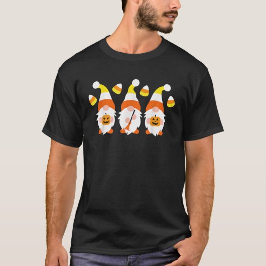 Drie Pompoen Candy Corn Kabouters Halloween Matchi T-shirt (Voorkant)