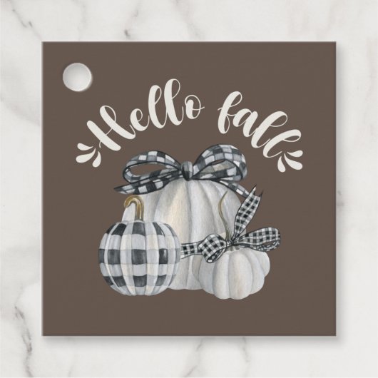 Drie pompoen Hallo Herfst Bedankjes Labels (Voorkant)