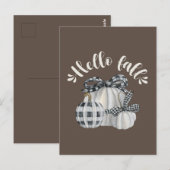 Drie pompoen Hallo Herfst Briefkaart (Voorkant / Achterkant)