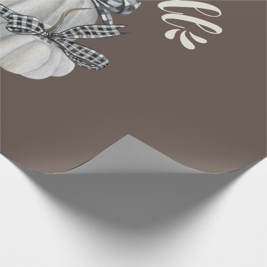 Drie pompoen Hallo Herfst Cadeaupapier (Hoek)