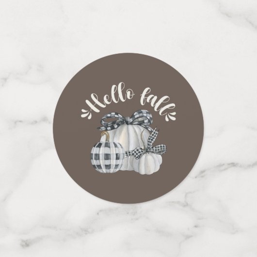 Drie pompoen Hallo Herfst Confetti (Kleine voorkant)