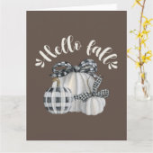 Drie pompoen Hallo Herfst Kaart (Gele Bloem)