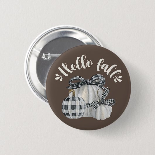 Drie pompoen Hallo Herfst Ronde Button 5,7 Cm (Voorkant /achterkant)