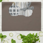 Drie pompoen Hallo Herfst Theedoek (Gevouwen)