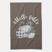 Drie pompoen Hallo Herfst Theedoek (Verticaal)