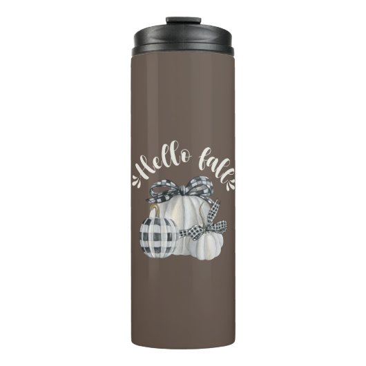 Drie pompoen Hallo Herfst Thermosbeker (Voorkant)