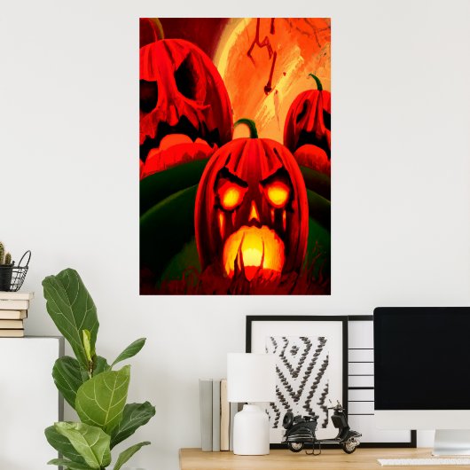 Drie pompoenbroers | AI Art Poster (Thuiskantoor)