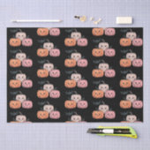 Drie pompoenen en een vleermuispatroon Halloween Tissuepapier (Craft)