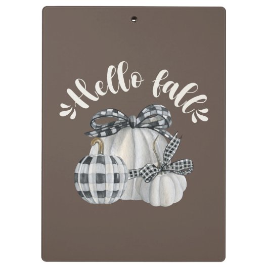 Drie pompoenen Hallo Herfst Klembord (Achterkant)